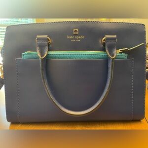 Kate Spade Blue Bernadine Hadley Street Purse EUC